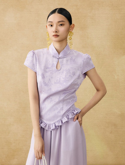 HECO Chinese Acetate Drop Neck Short Sleeve T-Shirt - GAIN.