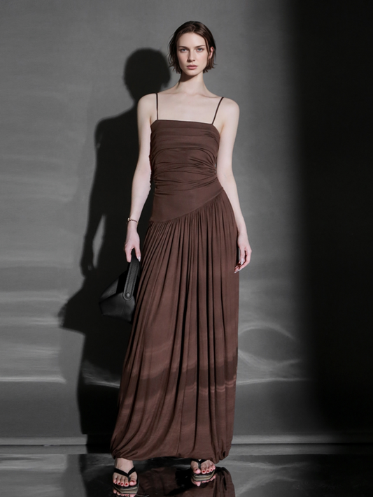 PIAOIN design pleated bandeau  women's cross-cut premium sundress -ARABELLA