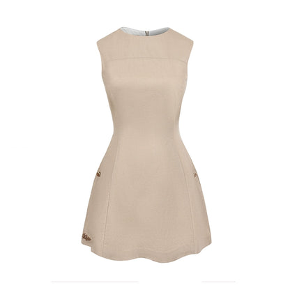 Le Palais  cotton and linen slim dress-DAN