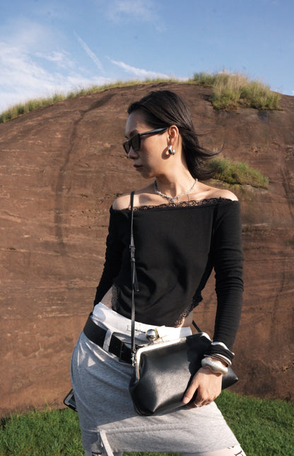 IUBALLET Star Rail Buckle New Mouth Gold Bag - LOVE.