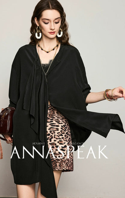 ANNASPEAK  ruffled  silk shirt-MAZO.