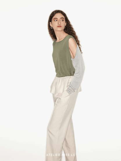 ATELIER MISS LU Two-Piece Off-the-Shoulder Knit Top - VINCE