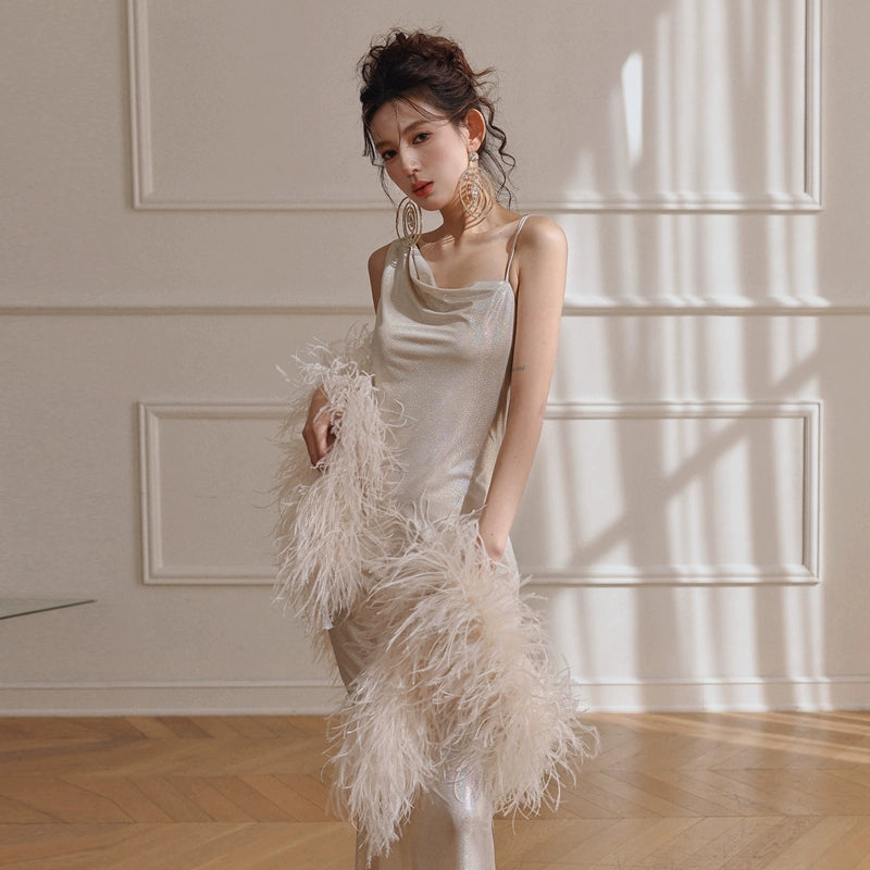 DOLLY Elegant Cream Fluffy Women Chic Shawl-LISSY