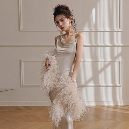 DOLLY Elegant Cream Fluffy Women Chic Shawl-LISSY