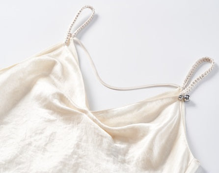 COMME MOI  Summer Acetate Slim Fit Slip Dress - GOLDEN.