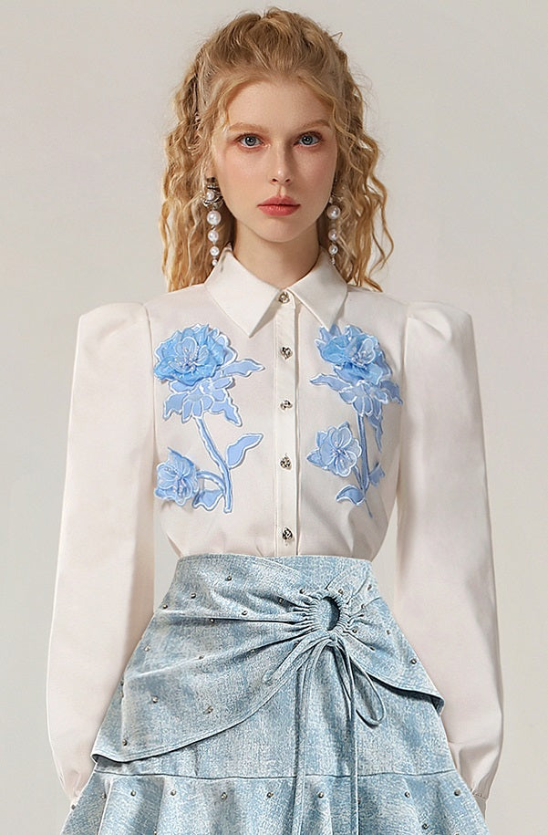 CHECOCRE Stubble French temperament high-end long-sleeved shirt - MUSE.