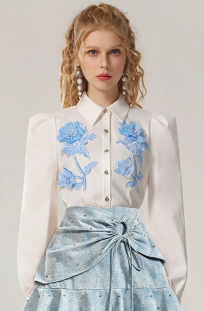 CHECOCRE Stubble French temperament high-end long-sleeved shirt - MUSE.