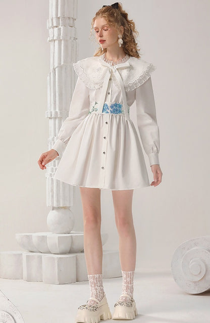 CHECOCRE Elegant Embroidered Sequins Contrast Waist Princess Dress - INVADE