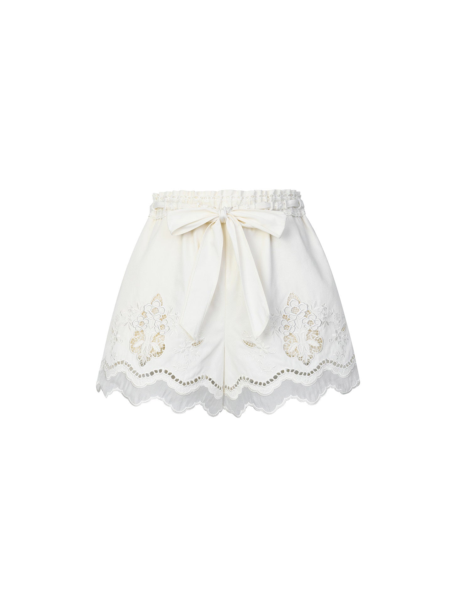 FAME Court Style Hollow Embroidered Contrast Brim Shorts Slacks - LAWSON