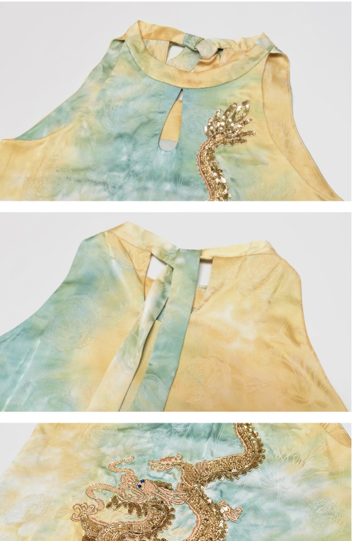 HECO silk tie-dye jacquard vest camisole top women - grat.