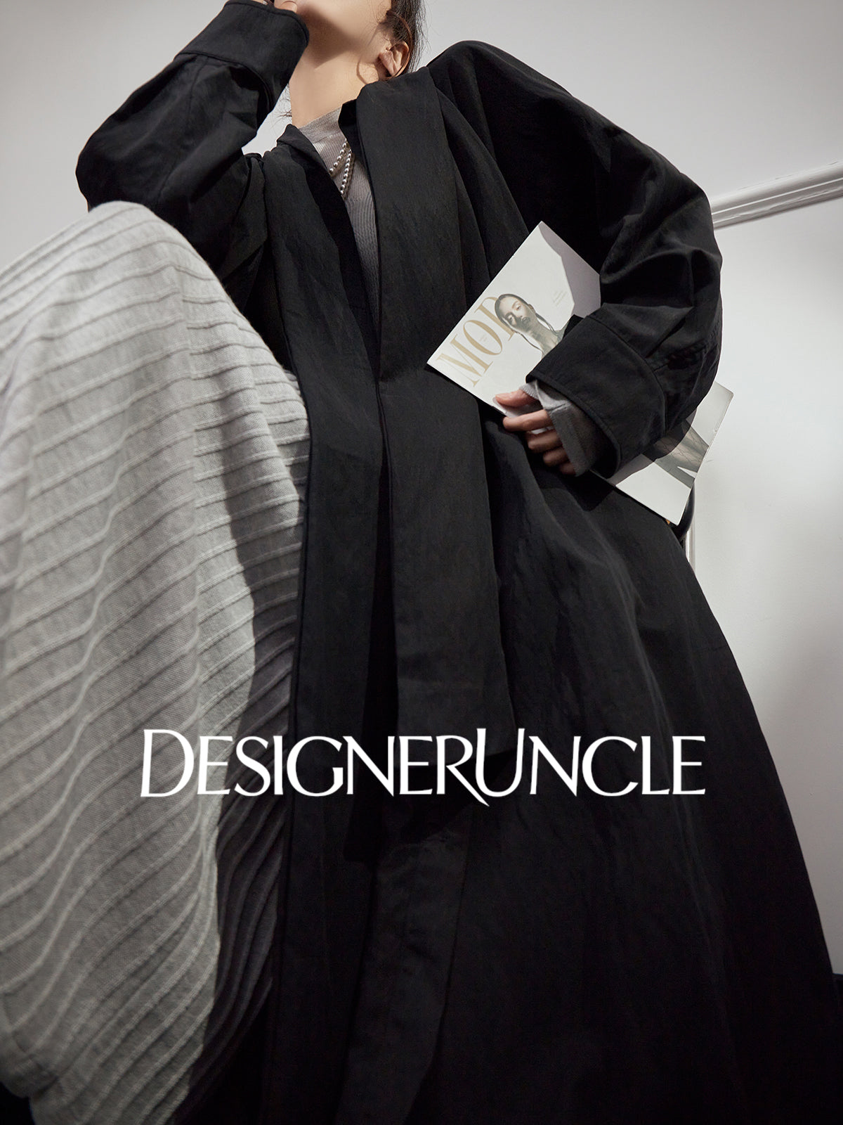 DGU "Ink Sequence" black long trench coat - BERU ?