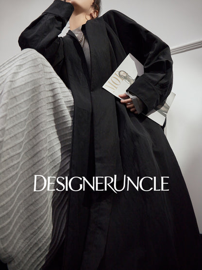 DGU "Ink Sequence" black long trench coat - BERU ?