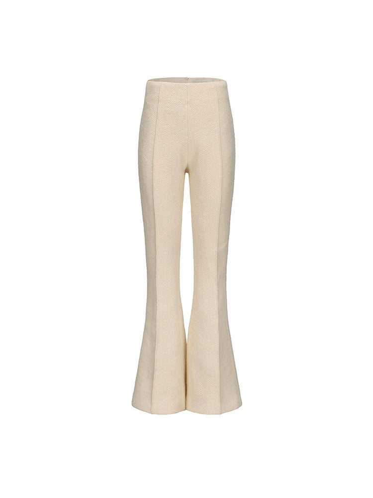 ATELIER MISS LU Fall-Winter Warm Sheep Wool Knitted Flared pants - LOVE.