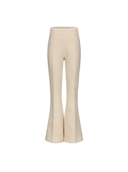 ATELIER MISS LU Fall-Winter Warm Sheep Wool Knitted Flared pants - LOVE.