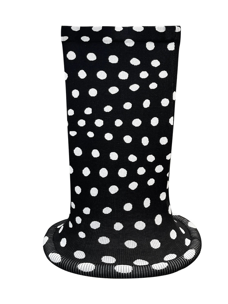 ANNAKIKI women's clothing black shaped polka dot skirt knitted hip skirt-SUZY