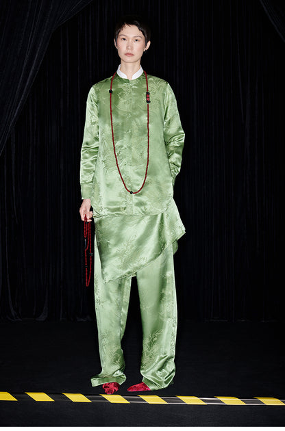 M essential Mackay luxury Jacquard stand-up collar shirt skirt pant set - eleven