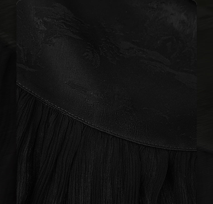 HECO New Chinese Acetate Jacquard Mesh Stitching T-Shirt - ANGEL.