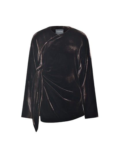 M essential Mackay designer embroidered stand-collar vest velvet top pant set - Niara