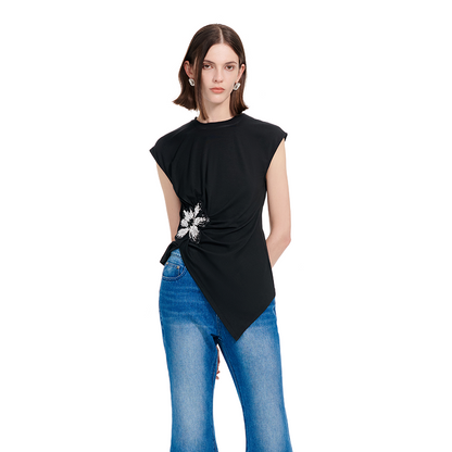 YES BY YESIR | Hollow Embroidered long short Dress and top set -ELIORA.