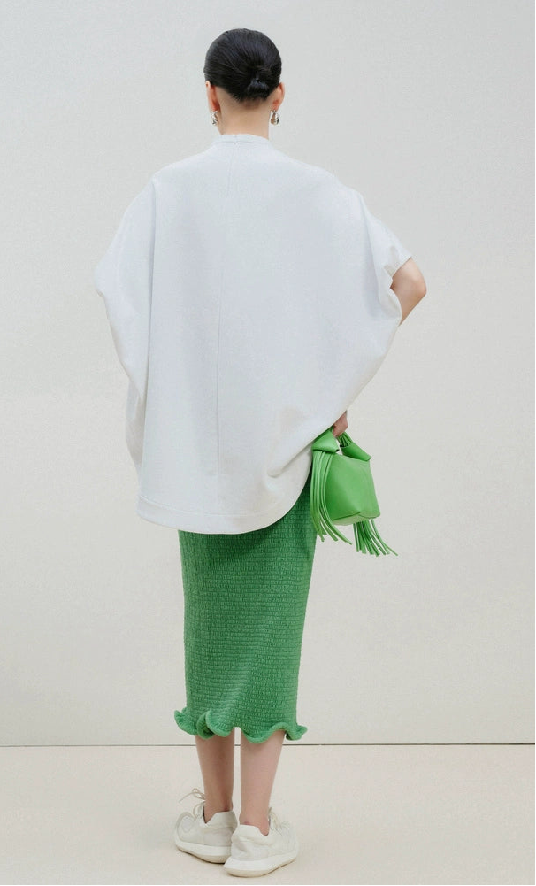 ZHUCHONGYUN spring turquoise fashion commuter wave skirt-ASADA.