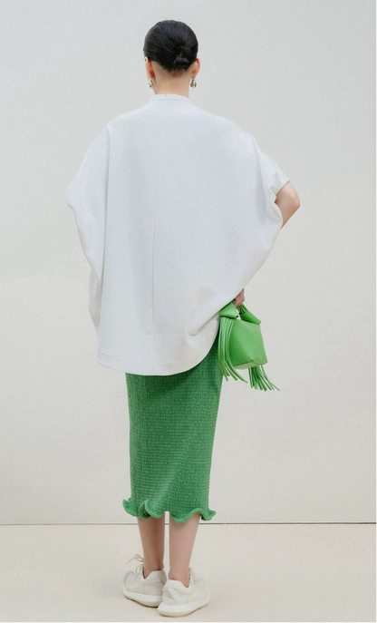 ZHUCHONGYUN spring turquoise fashion commuter wave skirt-ASADA.