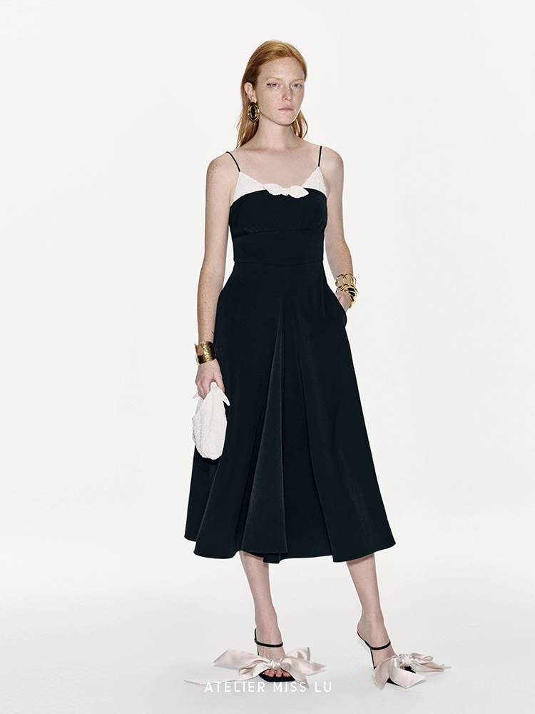 ATELIER MISS LU Spring/summer Bubble Texture Spell Receiver Waist Slip Dress - EVADE.