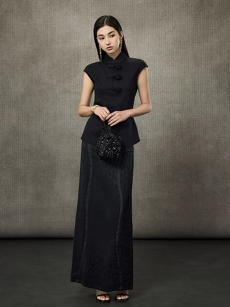 HECO Calligraphy Jacquard A-Line Elegant Skirt - SPIRIT.