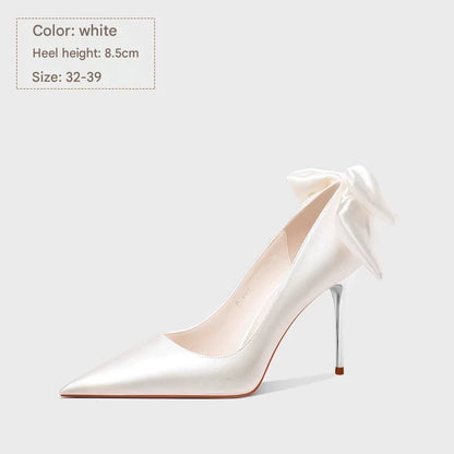 PJJUU satin pointed toe stiletto shoes - SHADOW.