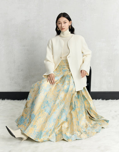 HECO winter double-sided woolen  black red apricot coat women - glory.