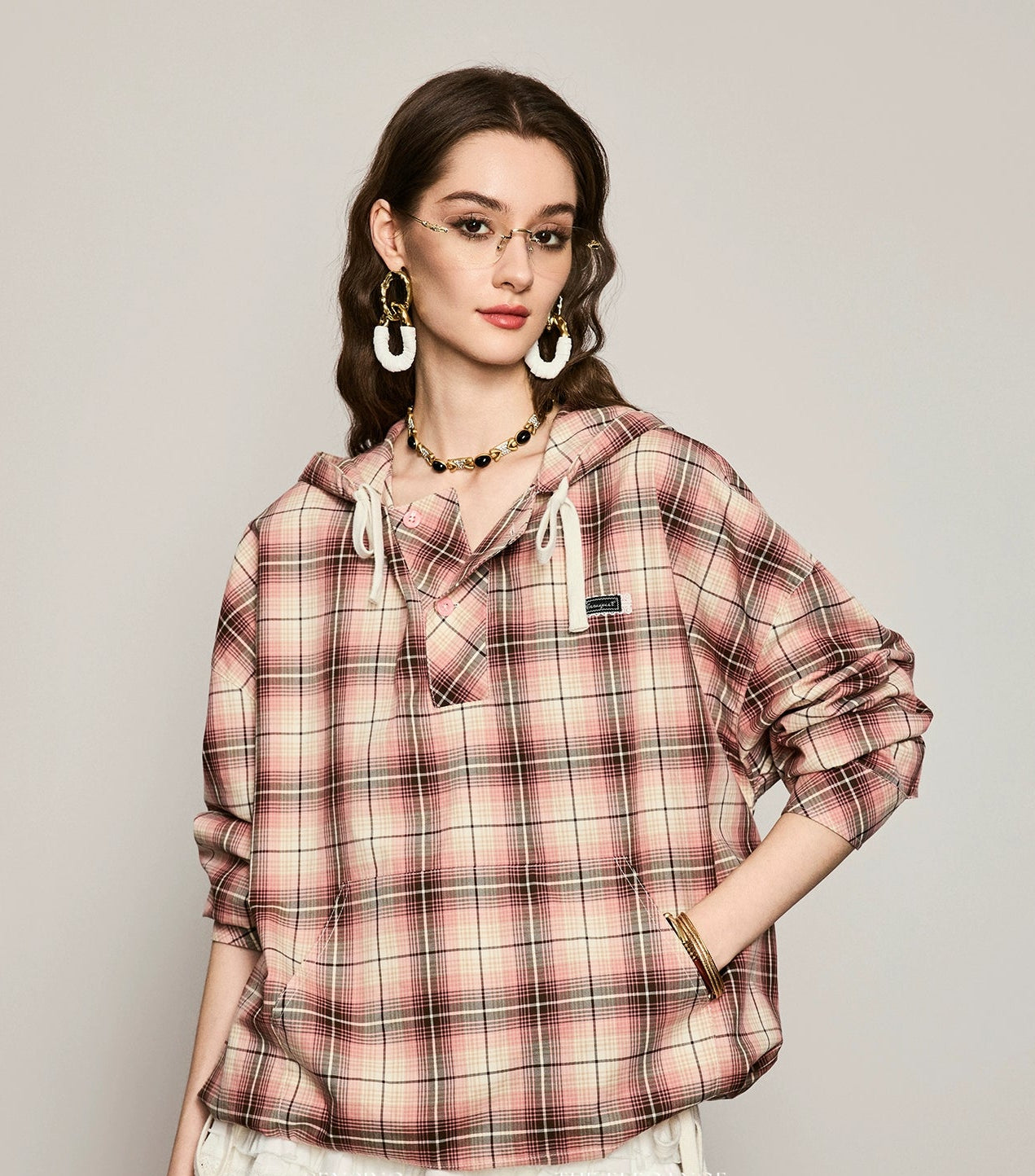 ANNASPEAK Vintage Hooded Loose Cotton Sweatshirt-ROX.