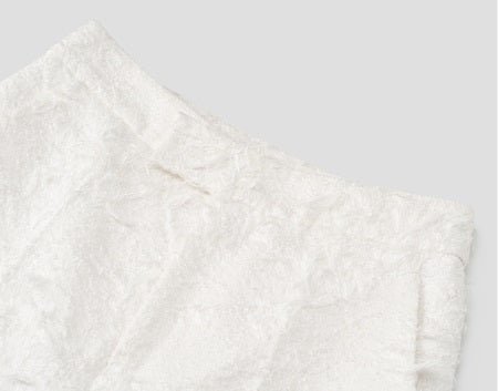 COMME MOI white jacquard wide-leg pants - AVERY.