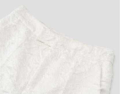 COMME MOI white jacquard wide-leg pants - AVERY.