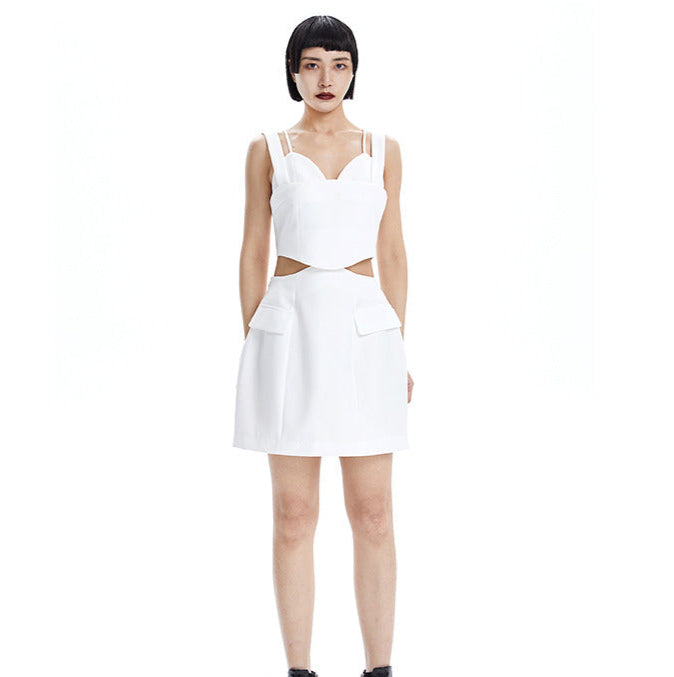 The TINY IN split-out open-waisted strap dress -CACAS