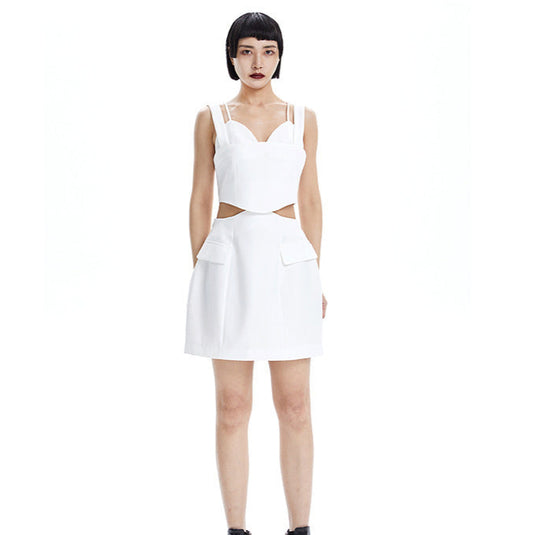 The TINY IN split-out open-waisted strap dress -CACAS