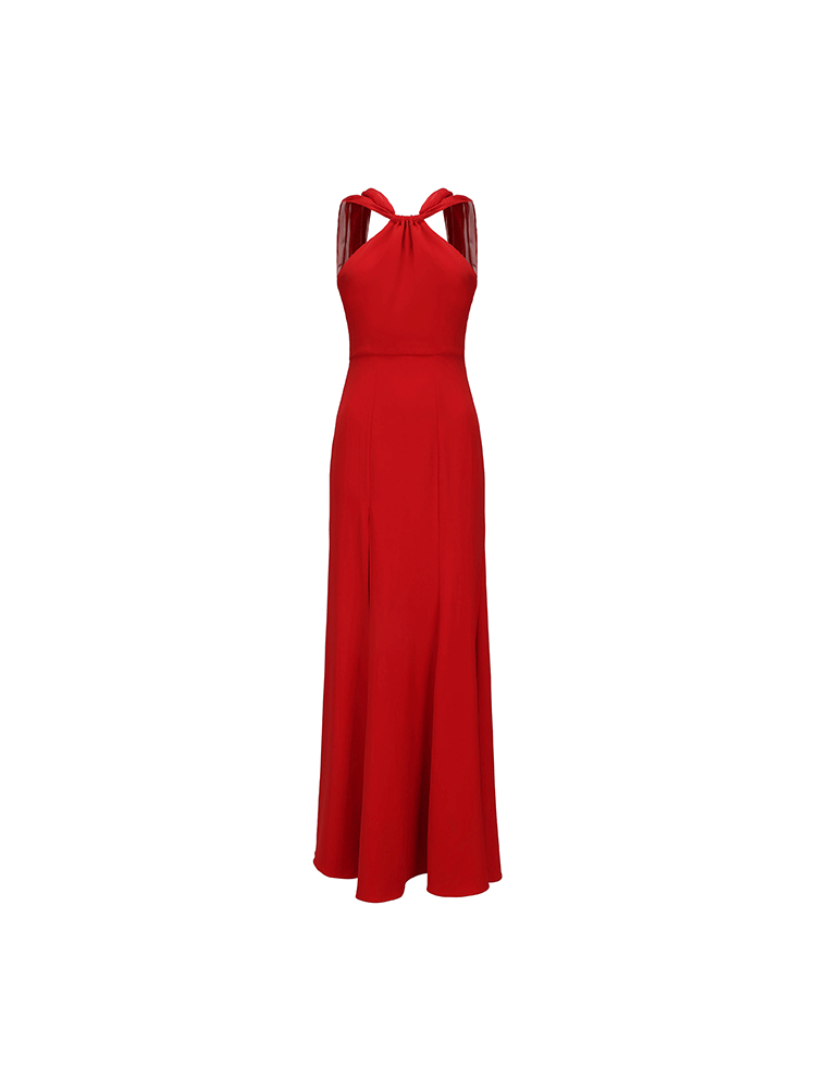 ATELIER MISS LU Shoulder Stitch Slit Fishtail Dress - ROSS.
