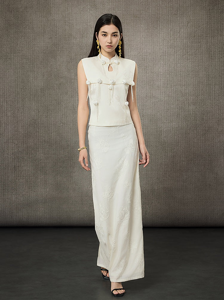 HECO Rose Crystal Tassel Shawl Women's Top - SURROUND.