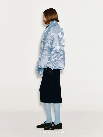 ATELIER MISS LU Glacier Blue Adjustable Waist Jacket - SIMPSON