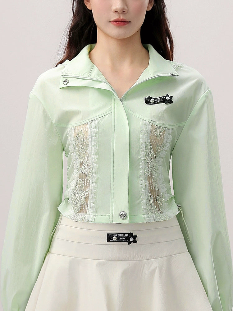 CHECOCRE Sexy Lace Hooded Top Cinched Waist Puffy Dress- INDUCE