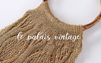 Le Palais Vintage Original Retro Gold Thread Sequins Sparkling Woven Bag-Clinton.