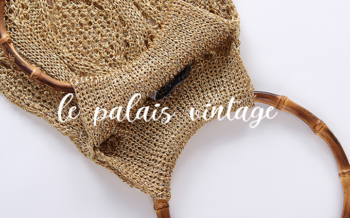 Le Palais Vintage Original Retro Gold Thread Sequins Sparkling Woven Bag-Clinton.