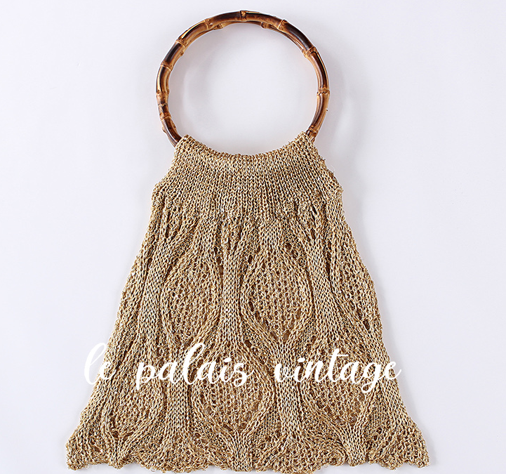 Le Palais Vintage Original Retro Gold Thread Sequins Sparkling Woven Bag-Clinton.