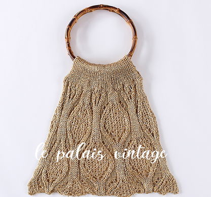 Le Palais Vintage Original Retro Gold Thread Sequins Sparkling Woven Bag-Clinton.