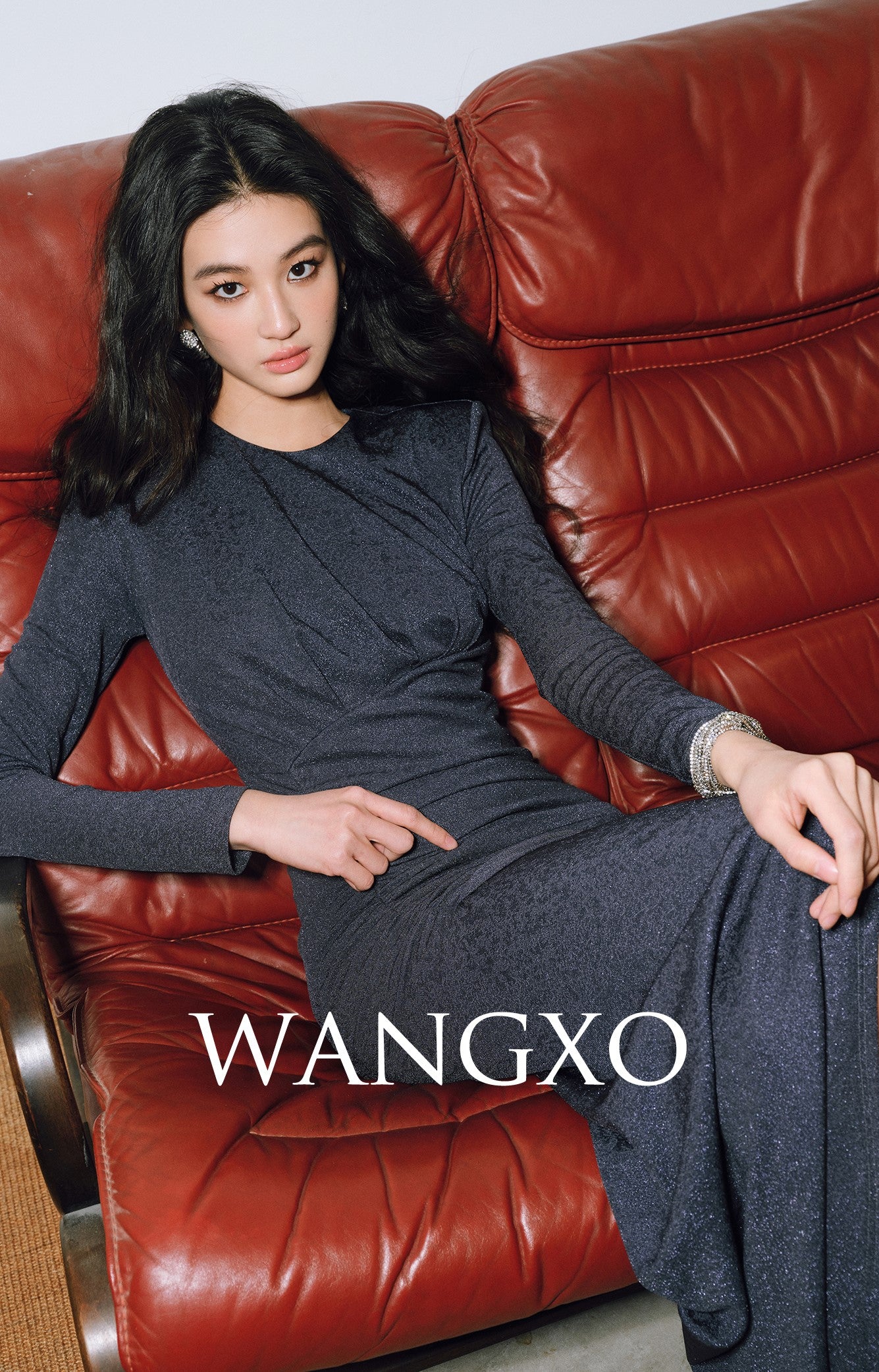 WANGXO | Acetate Pleated Cut-Out Maxi Knit Dress- RINA.