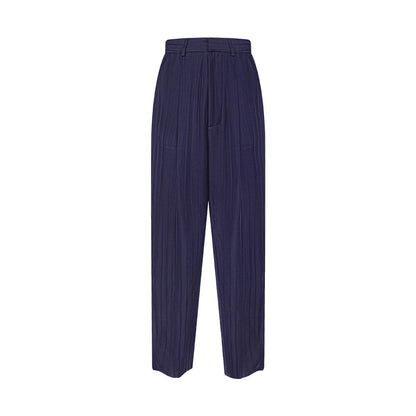 TUYUE Blue Dark Stripe Silhouette Casual Straight Pants - RICO.