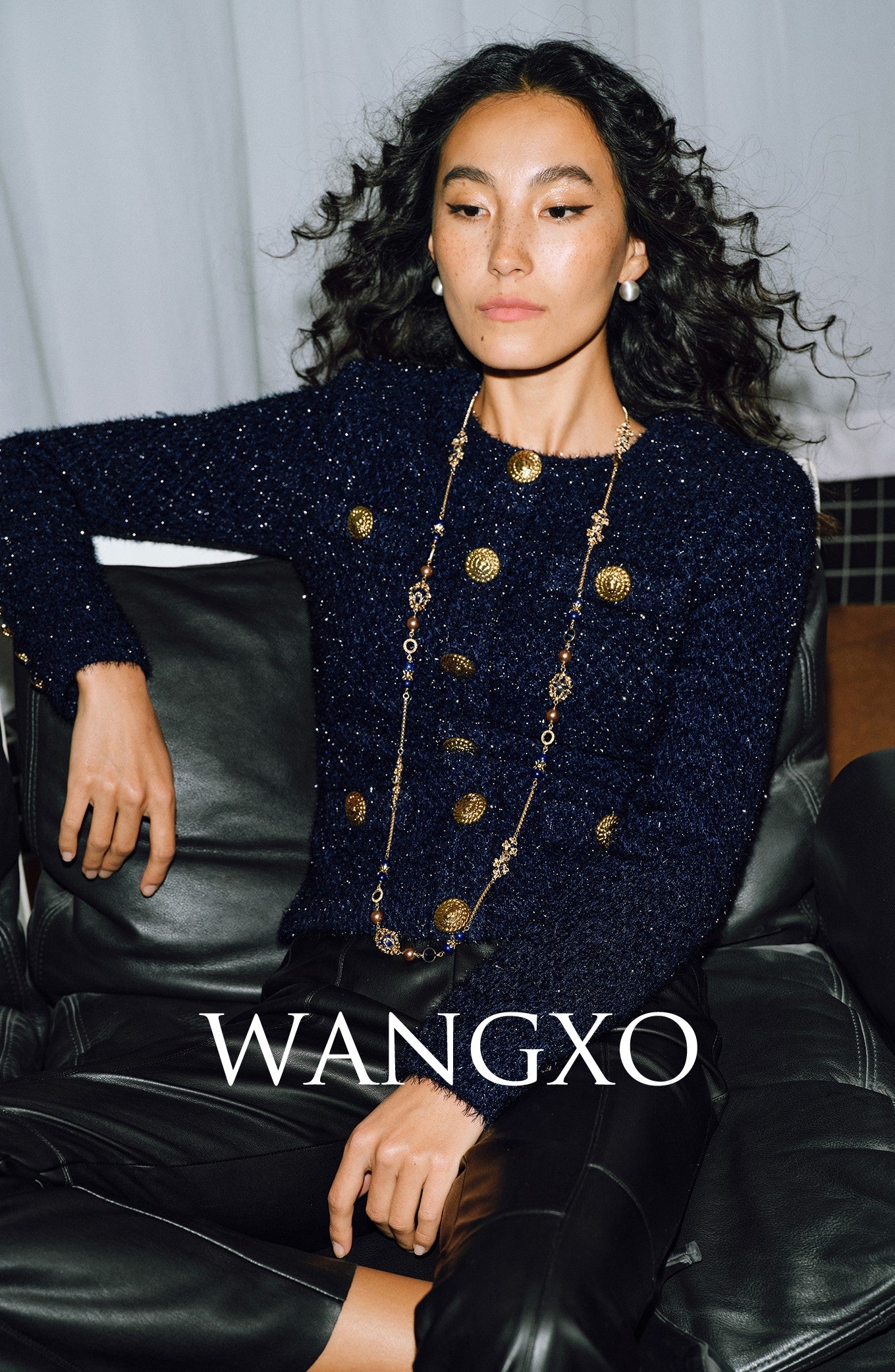 WANGXO |Wool Yarn Weave Waist Cropped Jacket- RAYA.