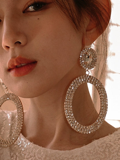 DOLLY Luxury Full Diamond Round Chic Earrings-GRACE