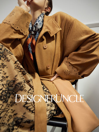 DGU "Vine Sand" coffee color short jacket new commuter versatile loose slimming retro top - Morgan.