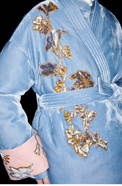 M essential Mackay designer cut-and-appliqué folded puffer jacket - rain.