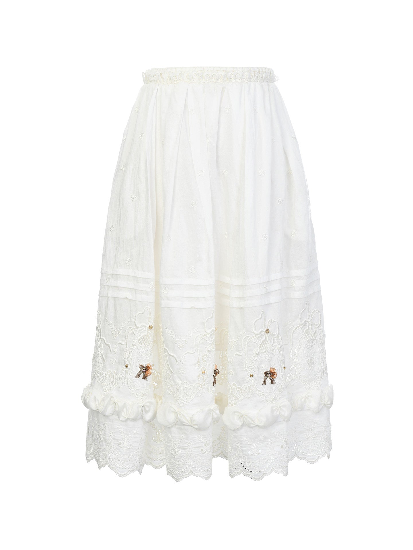 FAME retro rococo embroidered beaded temperament long skirt - NOAH