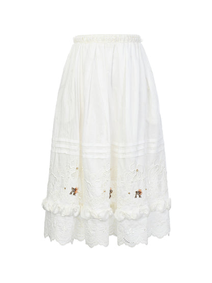 FAME retro rococo embroidered beaded skirt- CALEB